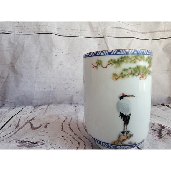 Kinuko Yamabe Limited Hand Painted Porcelain Tea Sake Cup Birds Japan 1985 - Picture 3 of 6